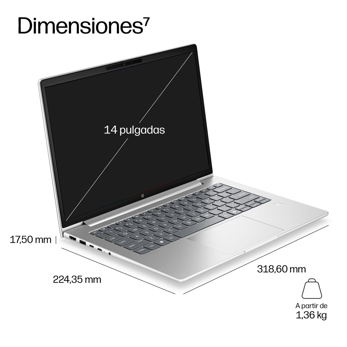 Hp Probook 4 G2i 14 Ai Intel Core 5 315 14p Wuxga 16go Ddr5 512go Ssd Ax6g+Bt 3c Batt W11p 1yr Wrty