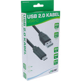 Cable Inline Usb 2.0, Tipo C Macho A A Macho, Negro, 5 M