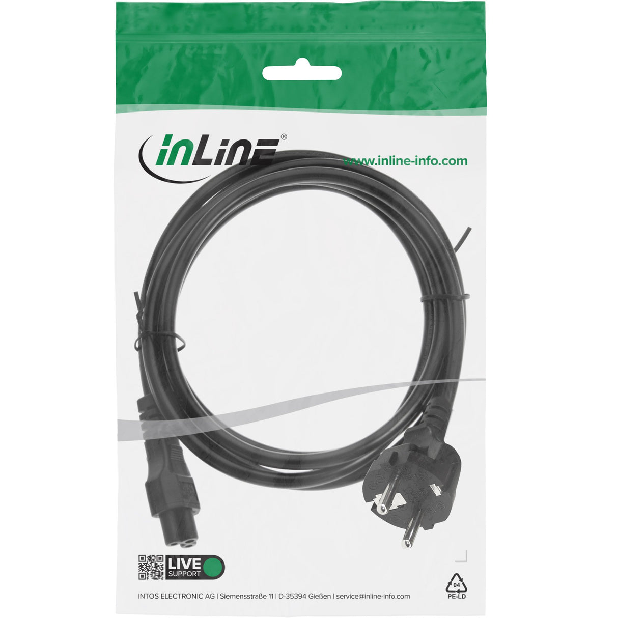 EAN 4043718088379 - InLine 4043718088379 Negro 5 m Enchufe tipo F C5 acoplador imagen 3