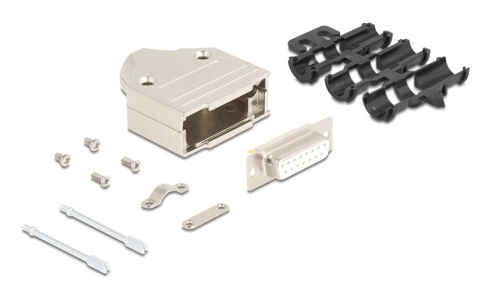 Sub-D Steckergehäuse 15 Pin Aus Metall Inklusive Steckerverbinder Buchse Und Montagematerial