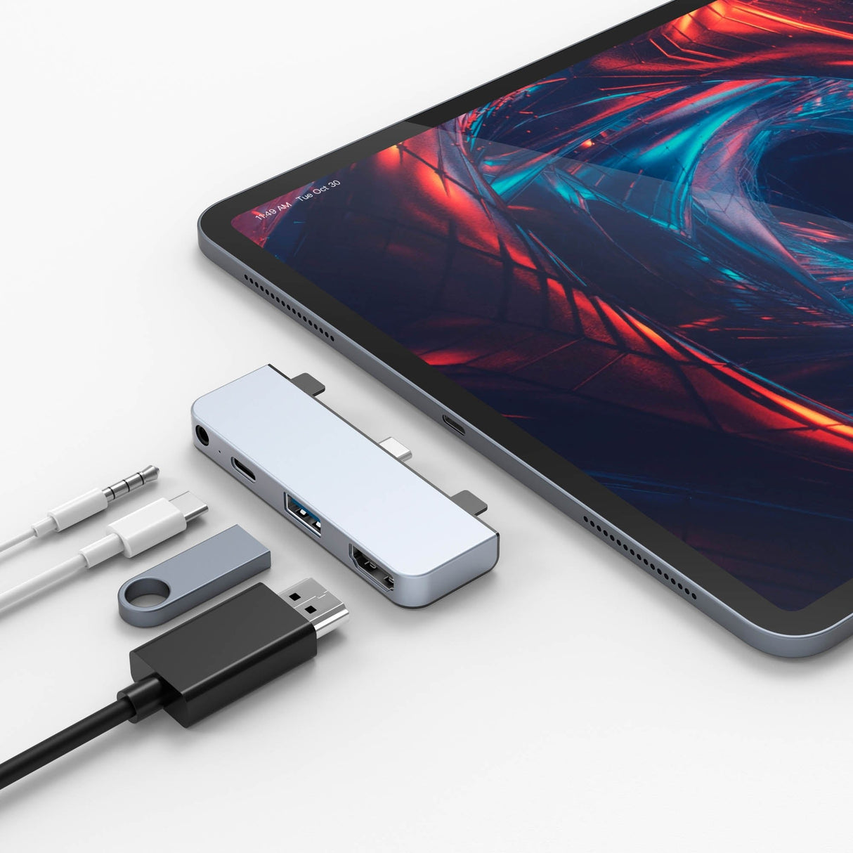 Dockingstation Hyperdrive 4 En 1 Usb-C Ipad Pro4-In-1 Hd319e-Silver