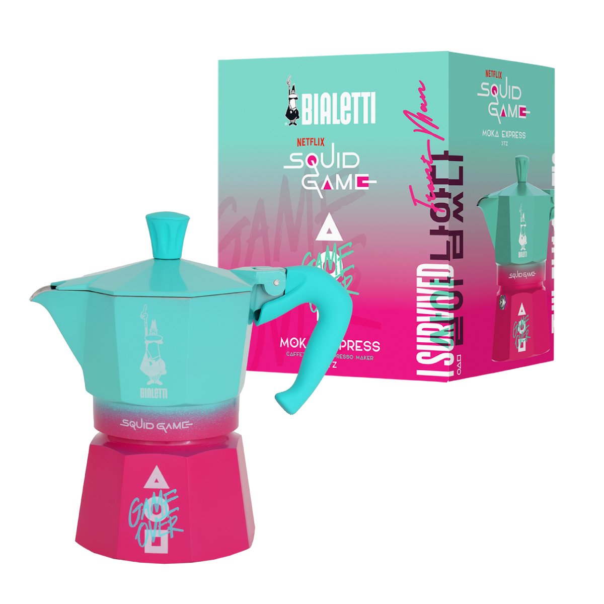 EAN 8006363077118 - Bialetti Squid Game Cafetera italiana Azul, Rosa imagen 1