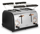 EAN 4260645681033 - Lauben LBN4ST1500BC tostadora 6 4 rebanada(s) 1500 W Negro, Acero inoxidable imagen 1