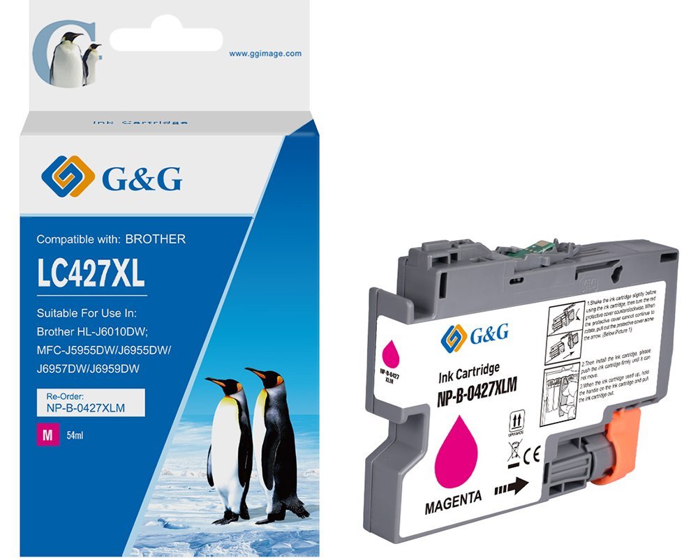 G&G Tinte Compatible Con Brother 427xl Lc-427xlm Magenta