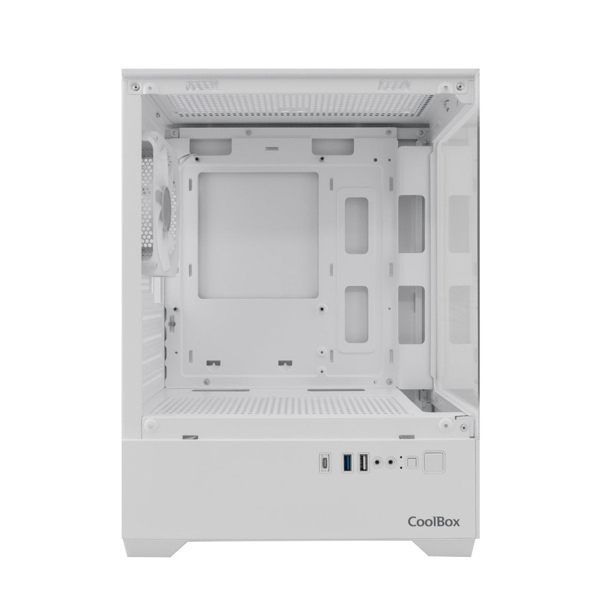 Caja Ordenador Gaming Coolbox Gm200 Vision Lite Matx Argb Cristal Templado Blanco