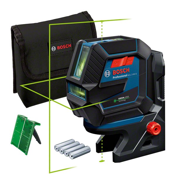 Bosch Professional Láser Combinado Gcl 2-50 G Professional Solo, Láser De Líneas Cruzadas Azul/Negro, Líneas Láser Verdes, Con Soporte Rm10 Professional 0601066m00