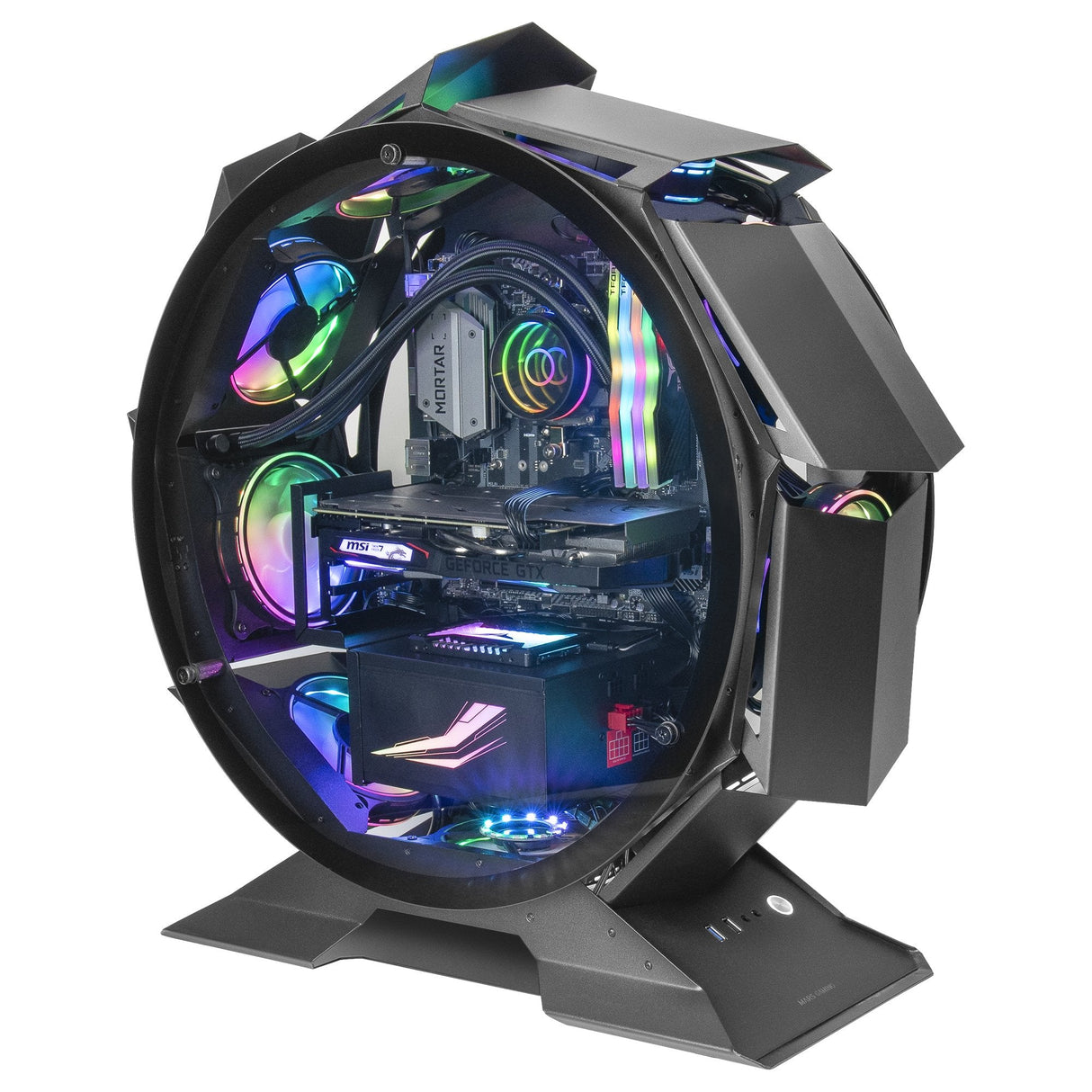 Caja Pc Marsgaming Microatx Mcorb Premium Rgb Negro