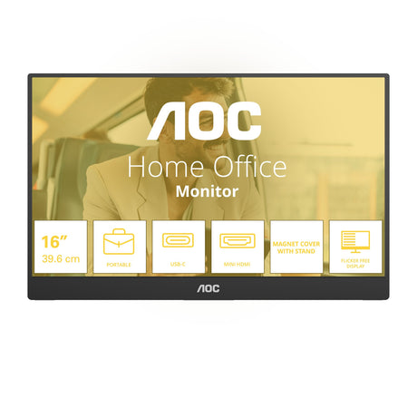 EAN 4038986133449 - AOC 16T20E2 monitor o TV portátil Monitor portátil Negro 39,6 cm (15.6") LED 1920 x 1080 Pixeles imagen 1