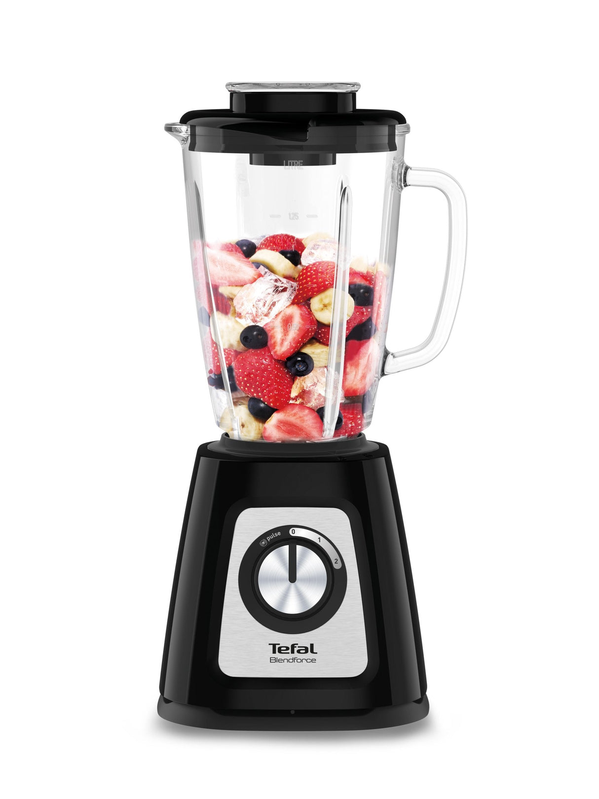 Licuadora Tefal Bl438831 Blendforce 800 W, Jarra Vidrio 1,25 L, Pica Hielo, Negro