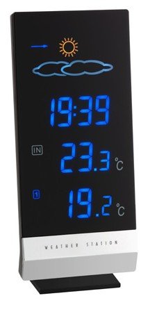 Tfa-Dostmann 35.1093 Estación Meteorológica Digital Negro, Plata