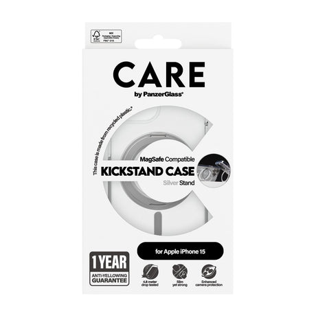 EAN 5715685005480 - PanzerGlass CARE™ by ® Case Transparent w. Silver Kickstand & MagSafe iPhone 15 funda para teléfono móvil imagen 3
