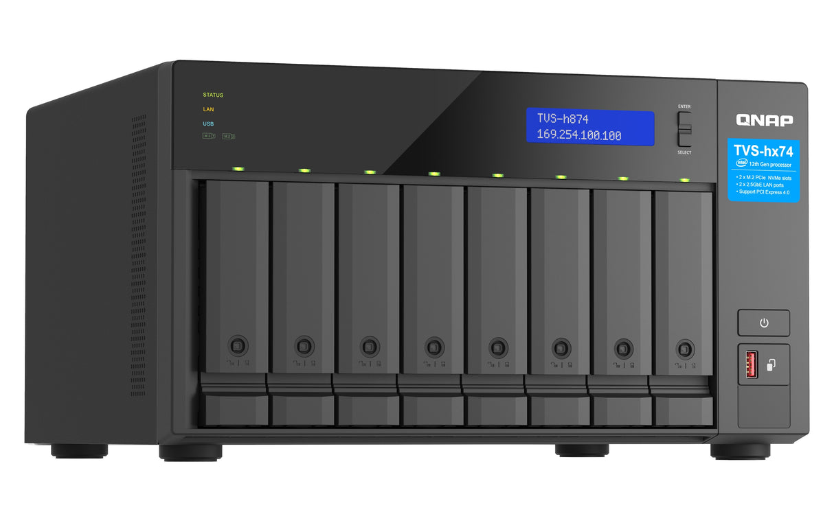 Nas Qnap Tvs-H874t-I9-64g Servidor De Almacenamiento Torre Ethernet Negro