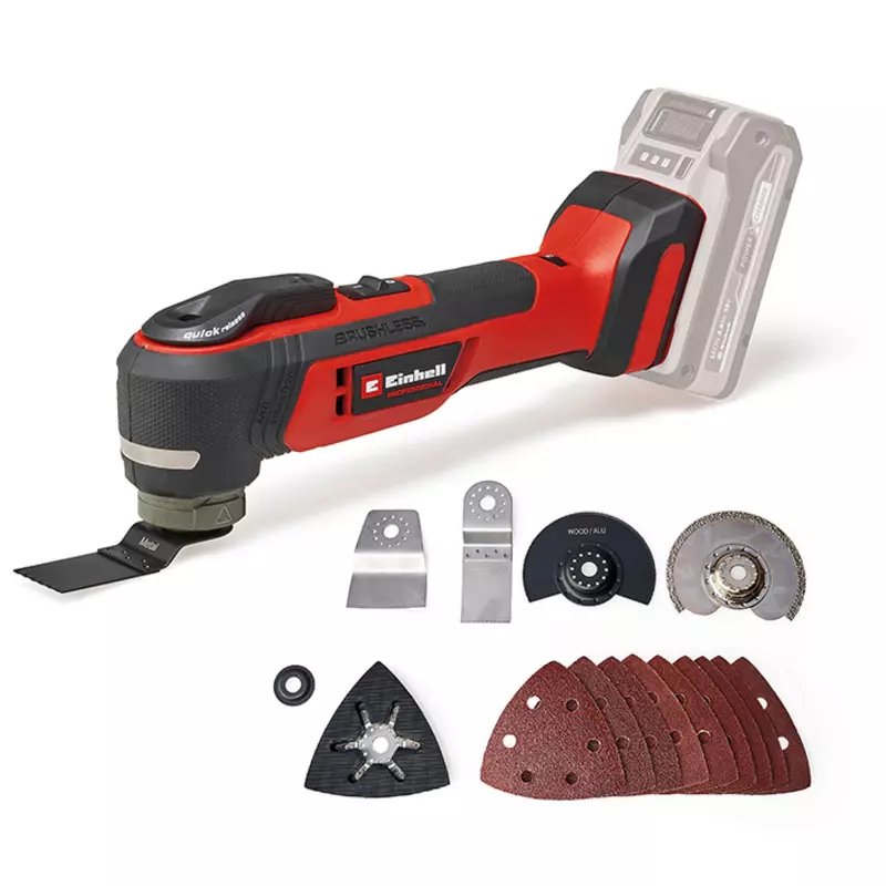 Einhell Professional Acku Herramienta Multifuncional Tp-Mg 18 Li Bl-Solo, Red/Negro De 18 Voltios, Sin Batería Y Cargador, Incluidos Accesorios 4465190