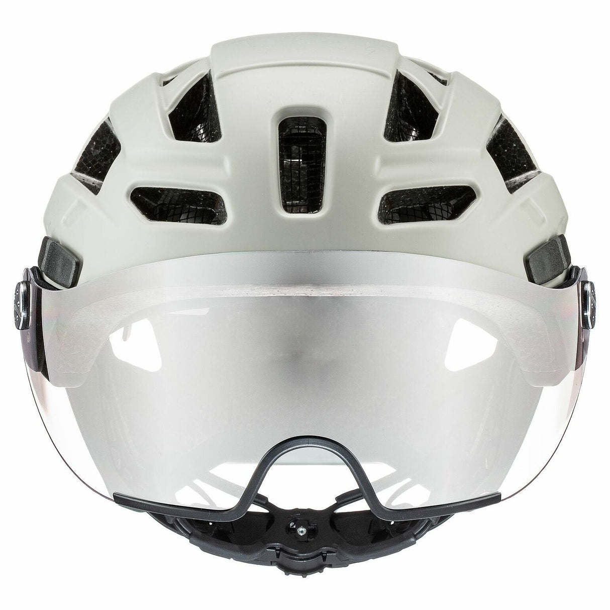 Casco De Ciclismo Uvex Finale Con Visera, Talla 56-61 Cm, Color Arena/Blanco Mate.
