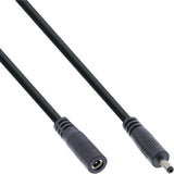 Cable De Extensión De Cc Inline, Enchufe De Cc Macho/Hembra 3,5x1,35 Mm, Awg 18, Negro, 1 M