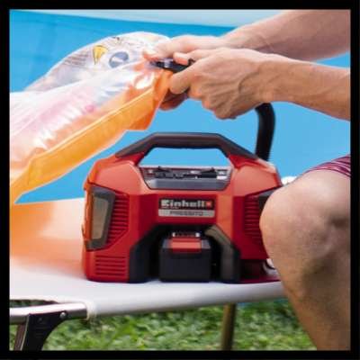 Compresor Híbrido Einhell Pressito, 18volt / 220volt (Rojo/Negro, Sin Batería Ni Cargador) 4020460