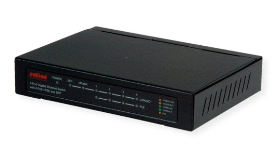 Roline Gigabit Ethernet Switch 6 Ports (5x 10 100 1000 + 1x Sfp, 4x Poe+)