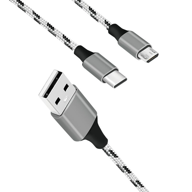 Kabel Usb2.0 A/M Do Micro Usb + Usb-C, 1.2m
