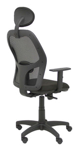 Silla Alocen Malla Negra Asiento Bali Negro Brazos
