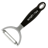 Microplane Pelador En Y - Hoja Recta De Acero Inoxidable Negro Con Doble Hoja Afilada