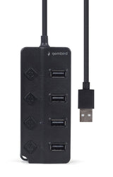 EAN 8716309124683 - Gembird USB 2.0 powered 4-port hub with switches black USB 2.0 Type-A Negro imagen 6