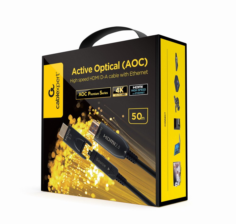 EAN 8716309124539 - Gembird CCBP-HDMID-AOC-50M cable HDMI HDMI tipo D (Micro) HDMI tipo A (Estándar) Negro imagen 1