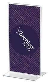 Archivo 2000 Expositor Sobremesa En Forma De T 1/3 Din A4 Vertical 80x110x215 Mm Cristal Transparente