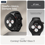 Motorola Moto Watch Negro Mate Reloj Inteligente Con Banda Silicona Pantone Volcanic Ash Pantalla Luminosa 1.4" 4 Gb Bluetooth 40 G