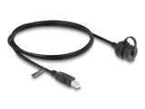 Delock 88011 Cable Usb 2.0 Tipo-B Macho A Usb 2.0 Tipo-B Hembra Para Instalación Con Tapa Protectora Ip68 Resistente Al Polvo Y Al Agua 1 M Negro