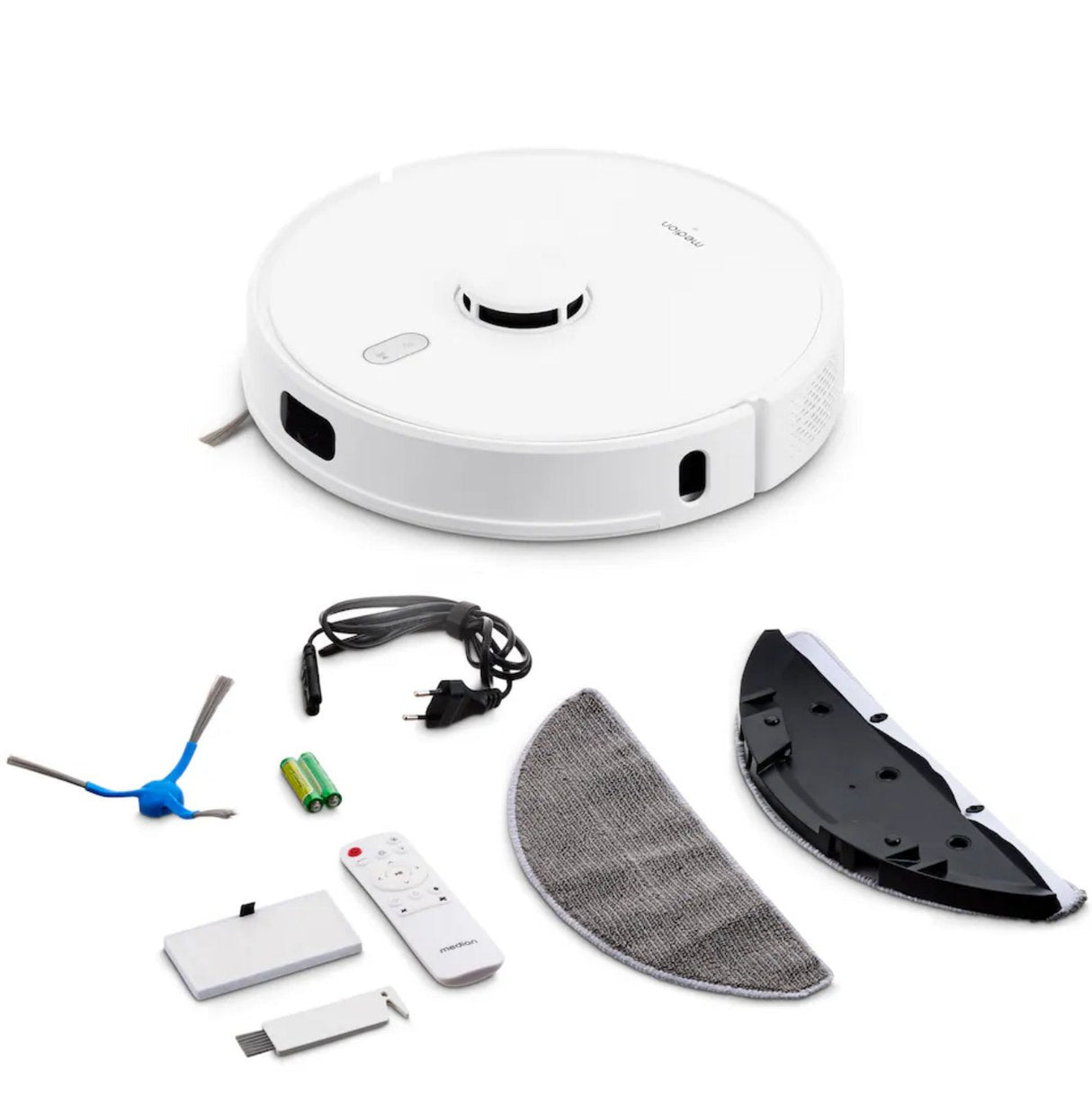 Robot Aspirador Medion  Con Navegación Láser Y Función De Limpieza X41 Sw (Potente Potencia De Aspiración De 8000pa, Robot Aspirador 2en1, Mapeo Preciso, Zonas Go & No Go, Múltiples Suelos)