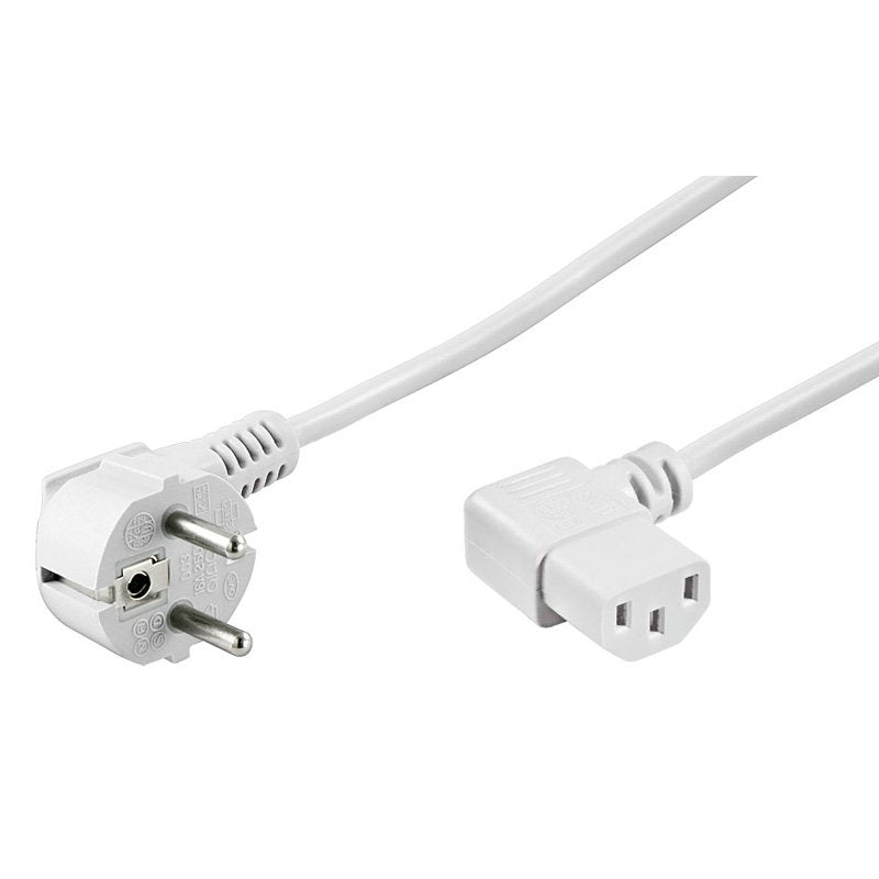 Cable Alimentacion Cee-7/7 90º Schuko A C13 90º 1.80m Beige
