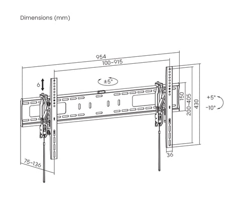 EAN 0766623461863 - Manhattan 461863 soporte para TV 2,29 m (90") Negro imagen 14