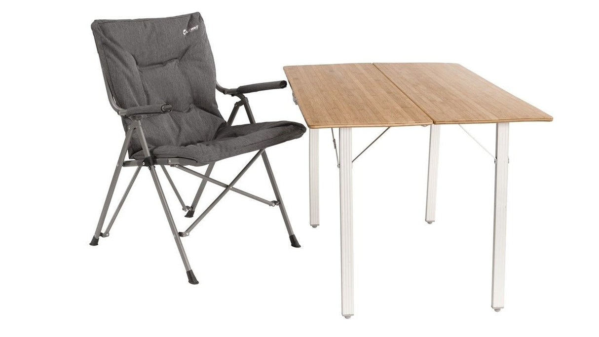 Outwell Alder Lake Chair, Negro And Grey
