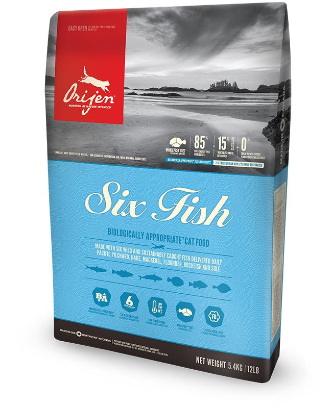 EAN 0064992281342 - Orijen Six Fish alimento seco para gatos 340 g Adulto Pescados imagen 1