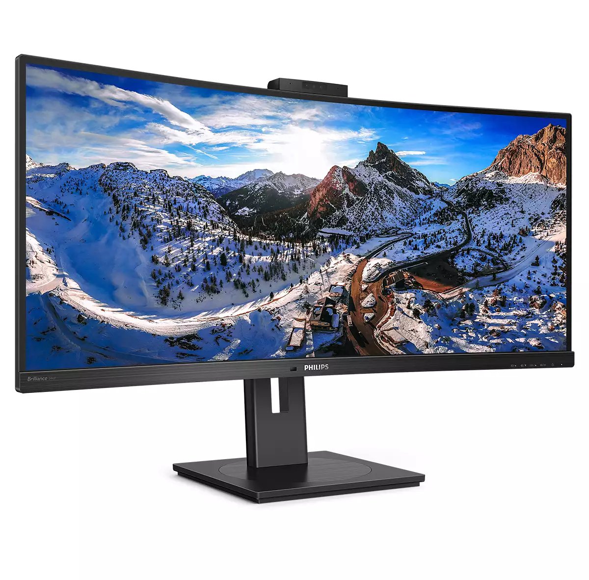 Monitor Profesional Ultrapanorámico Curvo Philips 346p1crh 34' Wqhd Webcam Multimedia Negro