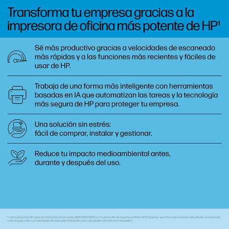 EAN 0198828506832 - HP Clr LaserJet Ent Flw MFP8801z+ Prntr Laser A3 1200 x 1200 DPI 60 ppm Wifi imagen 13