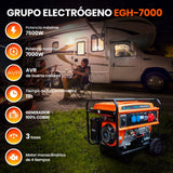 Extralink Ex.30714 Motor-Generador 7000 W 25 L Gasolina Negro, Naranja
