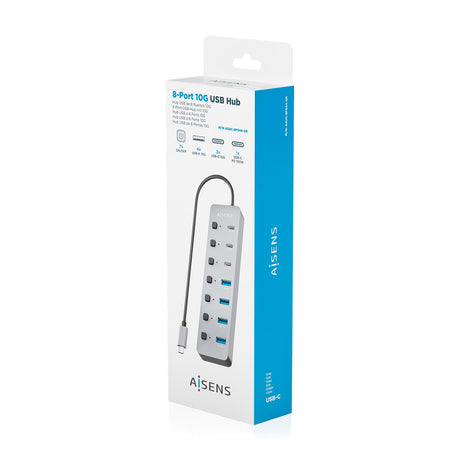 EAN 8435739905081 - AISENS ASUC-8P044-GR hub de interfaz USB 3.2 Gen 2 (3.1 Gen 2) Type-C 10000 Mbit/s imagen 7