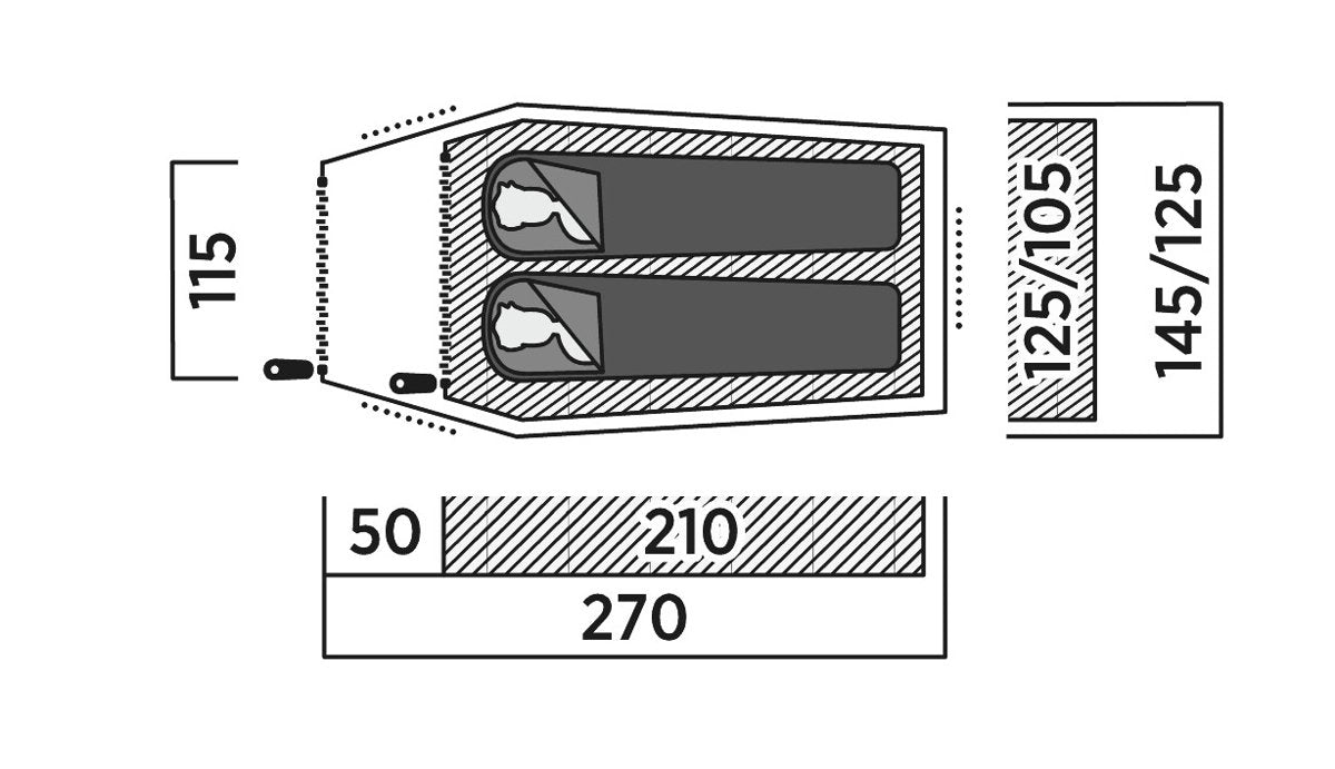 Tienda Túnel Easy Camp Reindal 2 Verde Oliva, Modelo 2025 120471