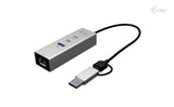 D I-Tec Usb-C Usb-A Metal Hub 3 2x Usb-C Gen1 1x Usb-A Gen1 1x 2,5glan