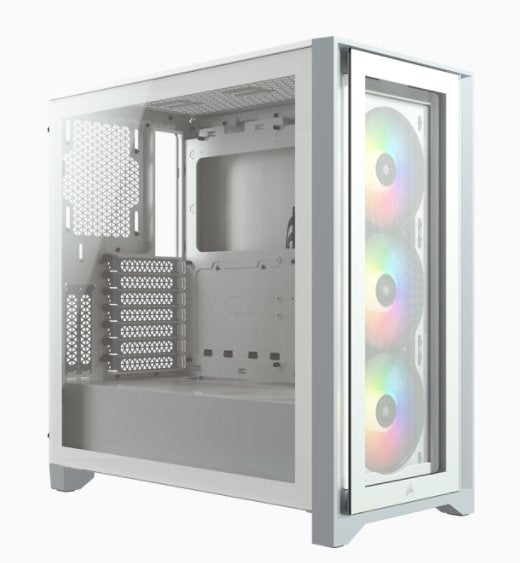 Caja Pc Corsair Icue 4000x Rgb Tempered Glass Blanca Cc-9011205-Ww Corsair Icue 4000x Rgb, Midi Tower, Pc, De Plástico, Acero, Vidrio Templado, Blanco, Atx, Juego