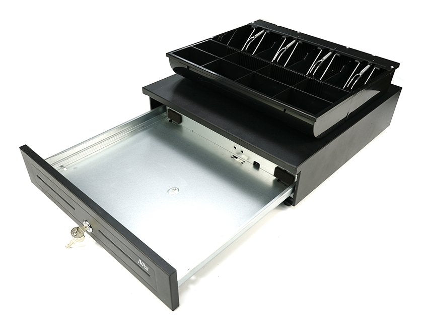 Avpos Cash-U285 Cajon Portamonedas 41cm Automatico - 5 Posiciones Billetes - 8 Posiciones Monedas - Rj11 - Acero De