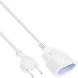 Inline® Euro Type C Plug Power Extensión Macho / Female, White, 0.2m
