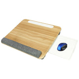 Techly Bamboo Portable Laptop Desk Stand With Padded Base And Tablet Stand