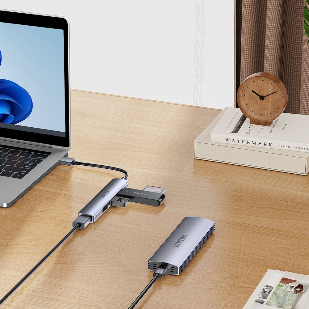 Unitek Hub Usb-A 1xusb-A 5 Gbps, 3xusb-A 2.0 Alu