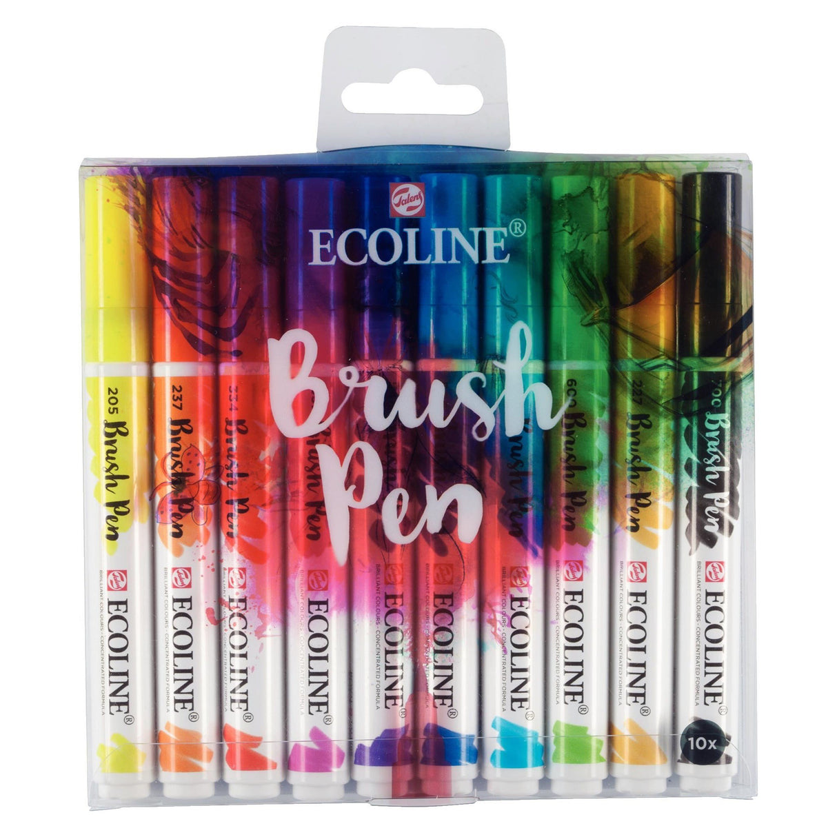 EAN 8712079446727 - Talens Ecoline marcador 10 pieza(s) Negro, Azul, Verde, Magenta, Naranja, Violeta, Amarillo imagen 1