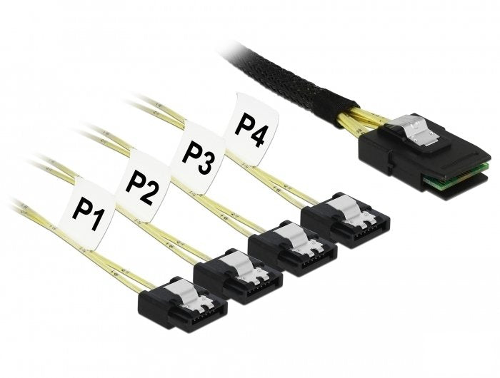 Cable De Adaptador De Delock Mini Saf Sff-8087> 4x Sata 7pin 1 Metro 85731