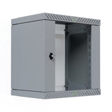 Armario De Pared X-Rack De 19" Con Puerta De Vidrio De 400-600 Mm, 12u, Color Gris.