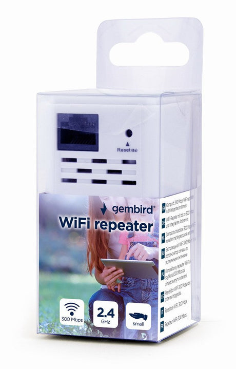 EAN 8716309117166 - Gembird WNP-RP300-03 repetidor y transceptor Repetidor de red 300 Mbit/s Blanco imagen 3
