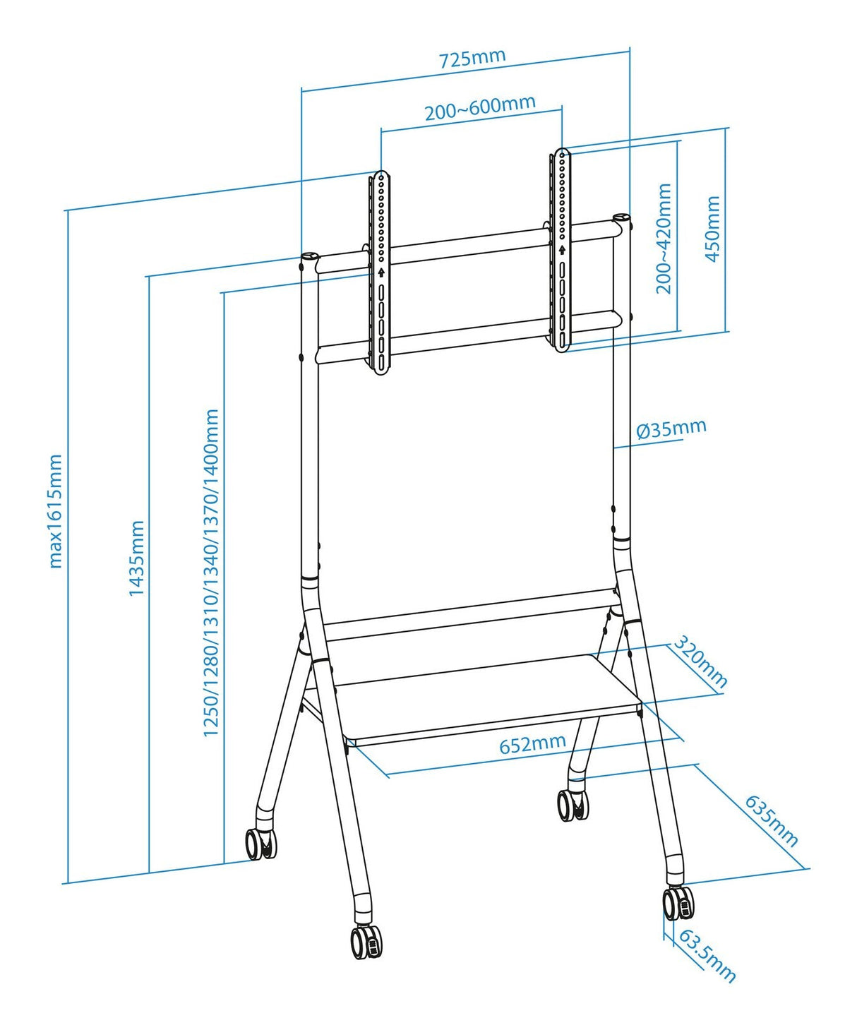 Soporte Suelo Ruedas "Idreams" Pantallas 37-86" Tooq